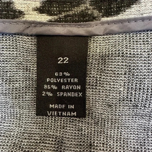 Lane Bryant Side Zip Black & Grey Leopard Print Wrap Skirt Plus Size 22 - Picture 9 of 11